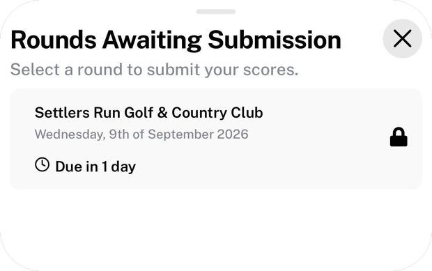 Nominated round locked and due in 1 day